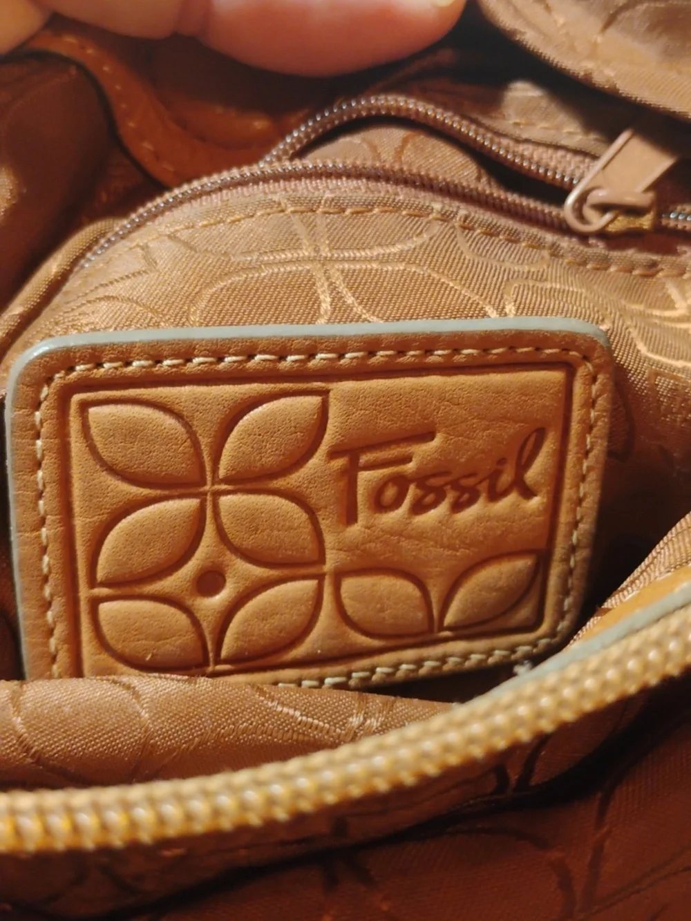 Fossil Vintage Cognac Leather Hobo With Wallet 2 Pieces For One Price - Picture 11 of 11